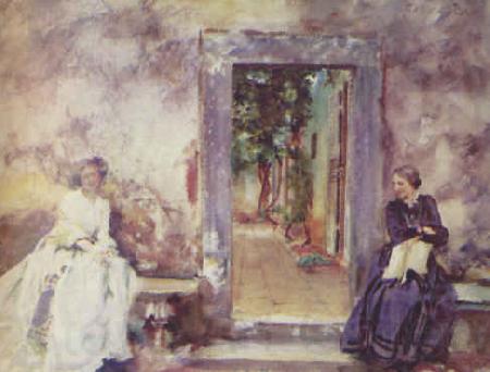 John Singer Sargent The Garden Wall France oil painting art